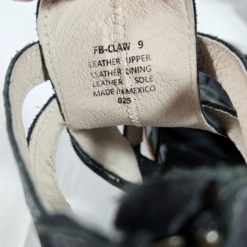 Freebird by Steven Claw Heels Sandals Women's Size 9 Black Boho - Picture 7 of 9